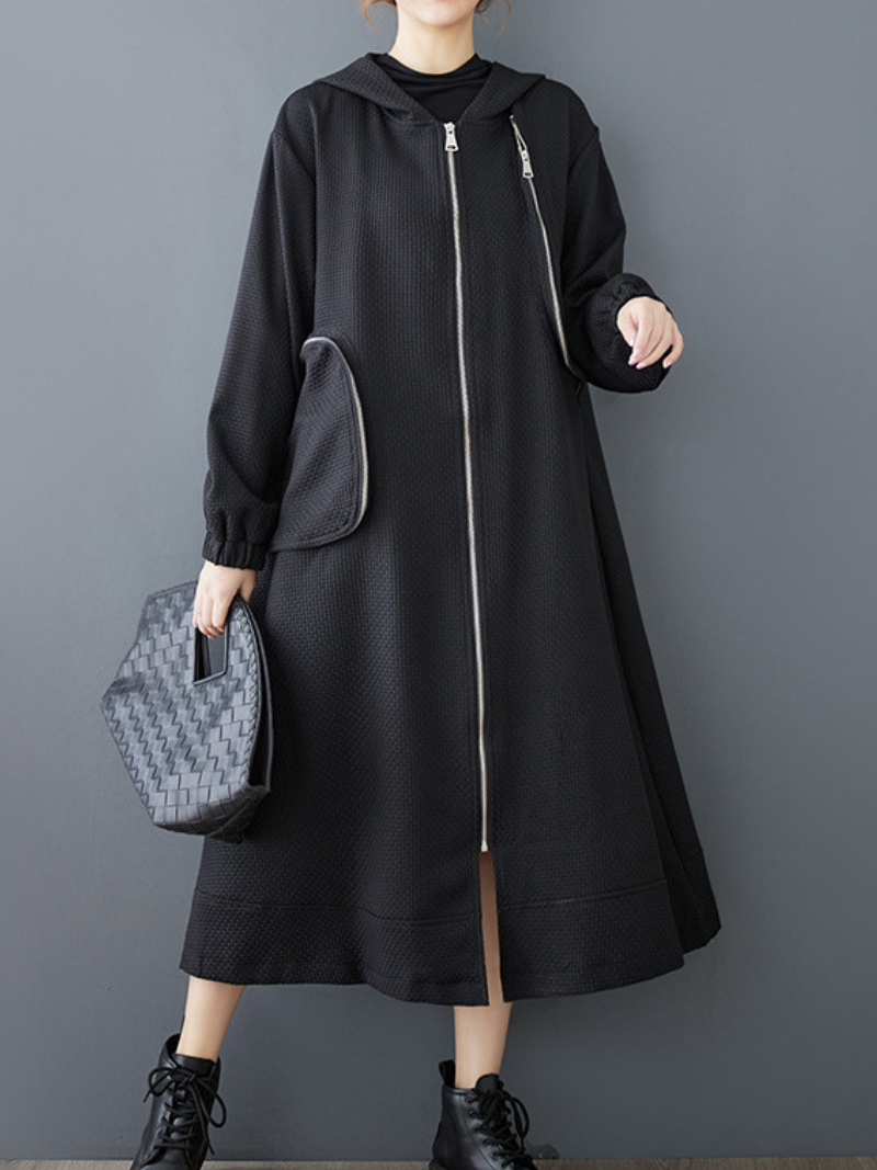 Stylish & Cozy Women's A Line Zipper Dress | Eva Trends