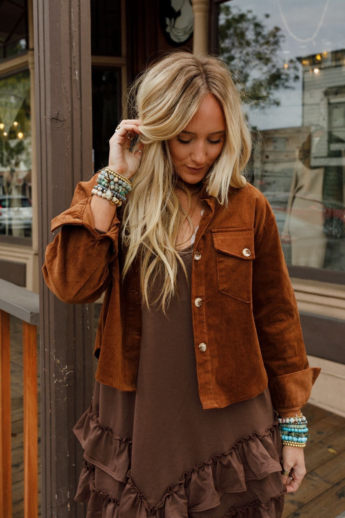 Astrid Corduroy Shacket - Camel - Pre Order