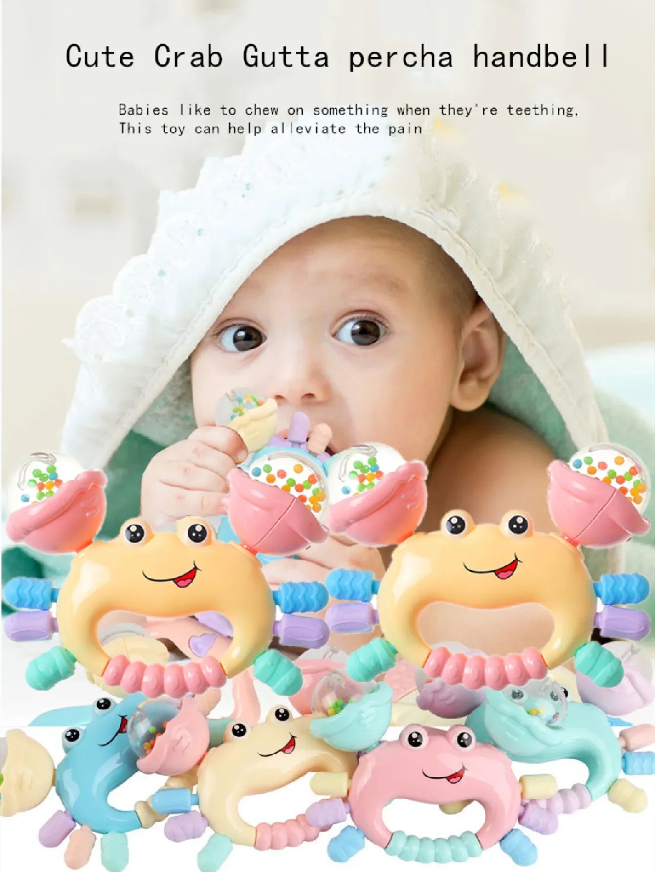 1pc random color Early Development crab Rattle Toys For Babies 0 to 36 Months Newborns Baby Games Toys Teether Rattle Baby Toys
