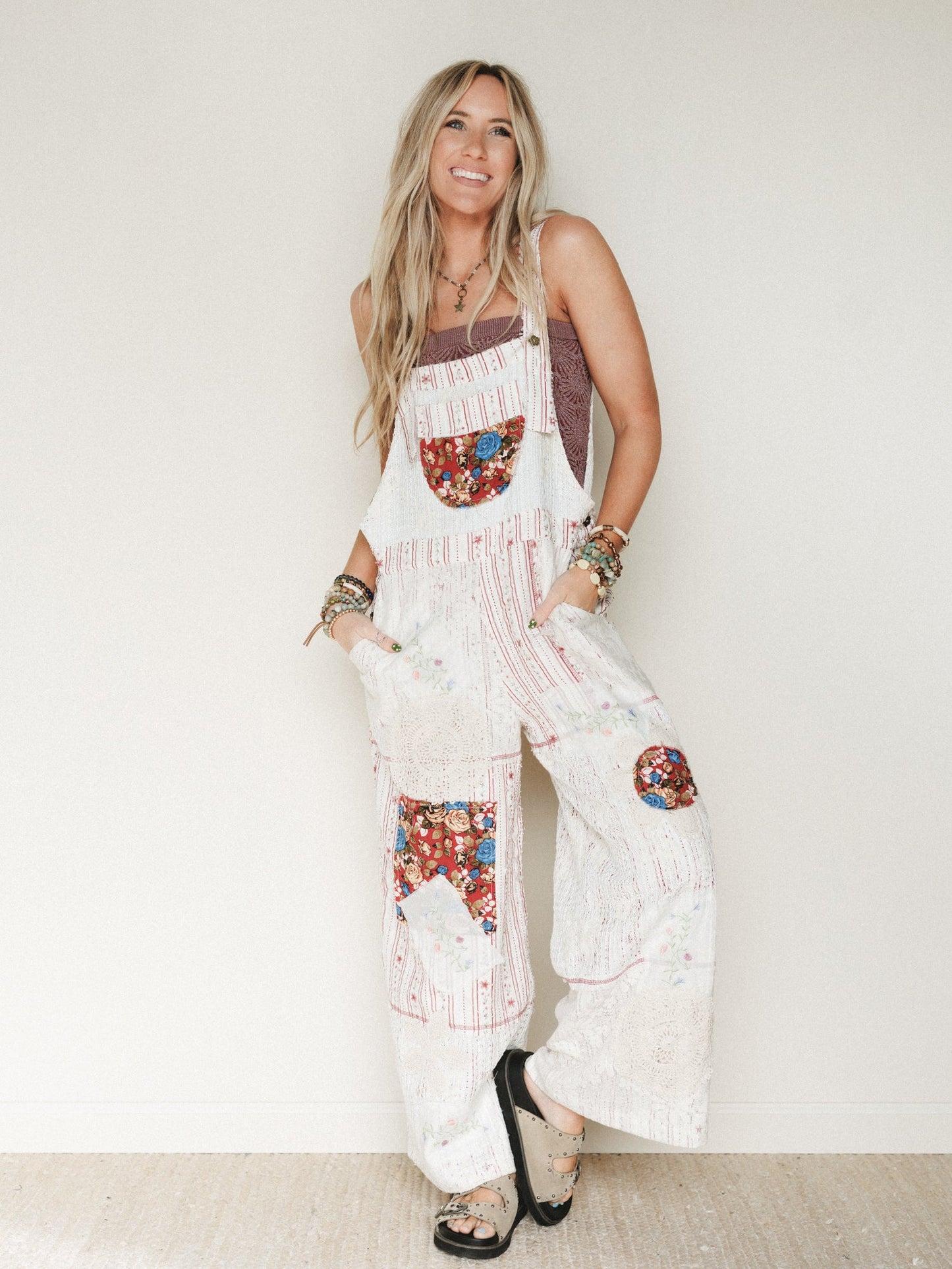 Art Notes Jumpsuit - Ruby Striped - Pre Order