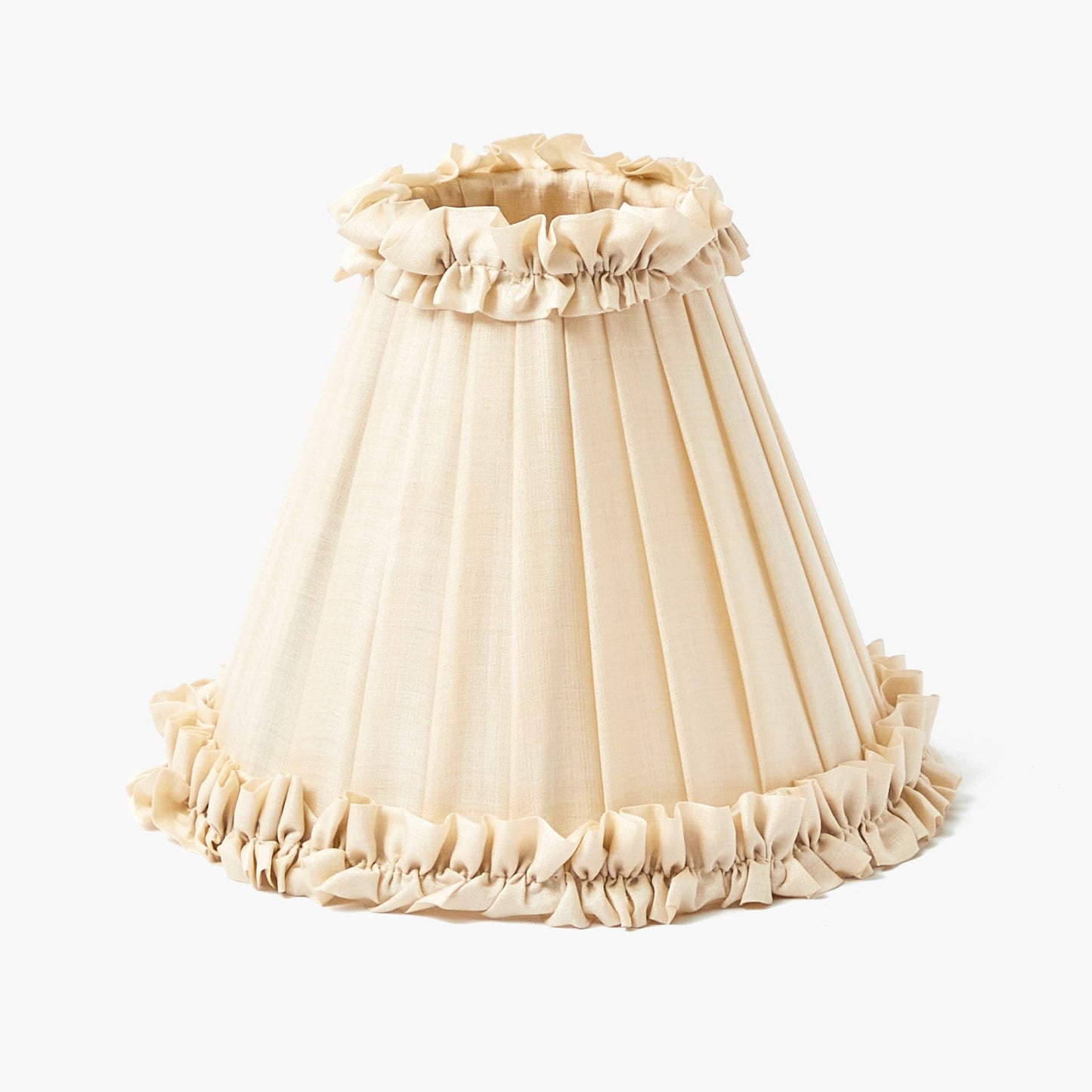 Square Rechargeable Lamp with Cream Frilled Silk Shade (18cm)