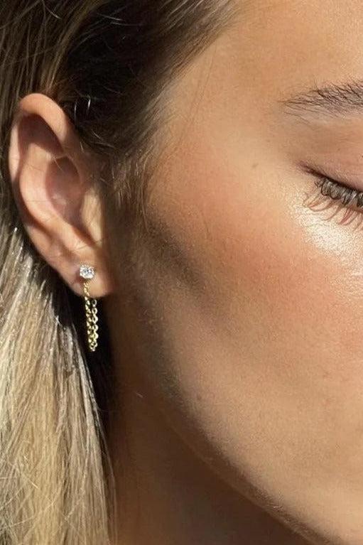 18k Sloane Chain Stud EARRING