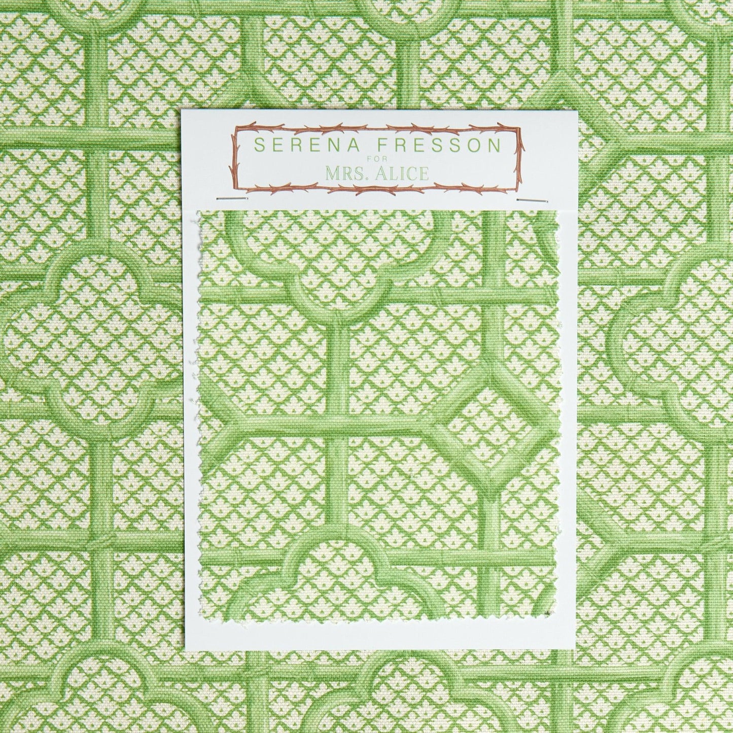 Green Bamboo Trellis Fabric