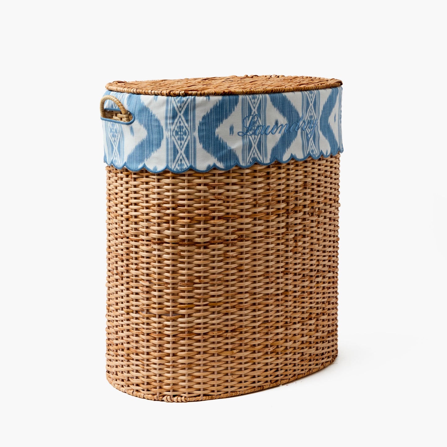 Isabella Rattan Laundry Basket with Ikat Liner