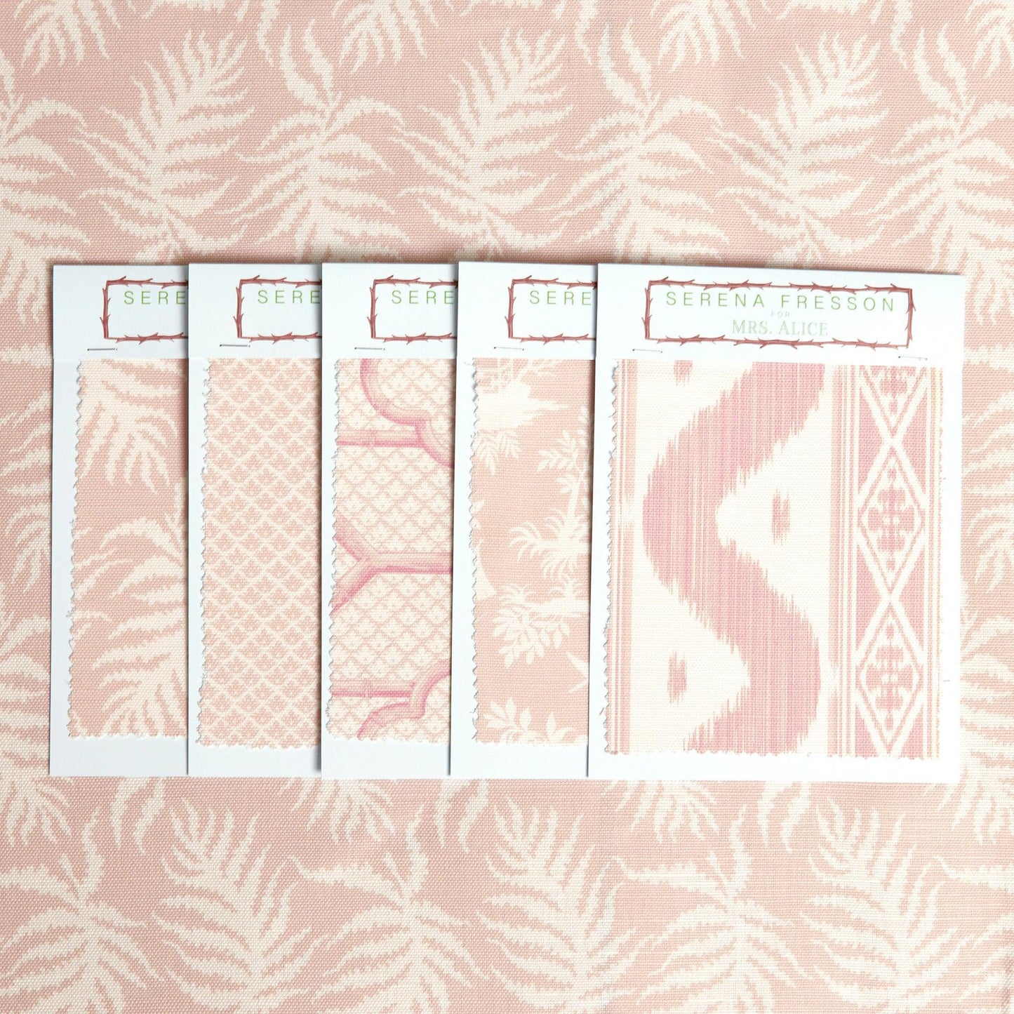Pink Trailing Ferns Fabric