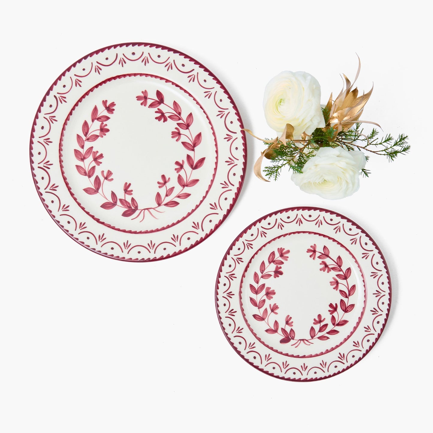 Josephine Burgundy Dinner & Starter Plates (set of 8)