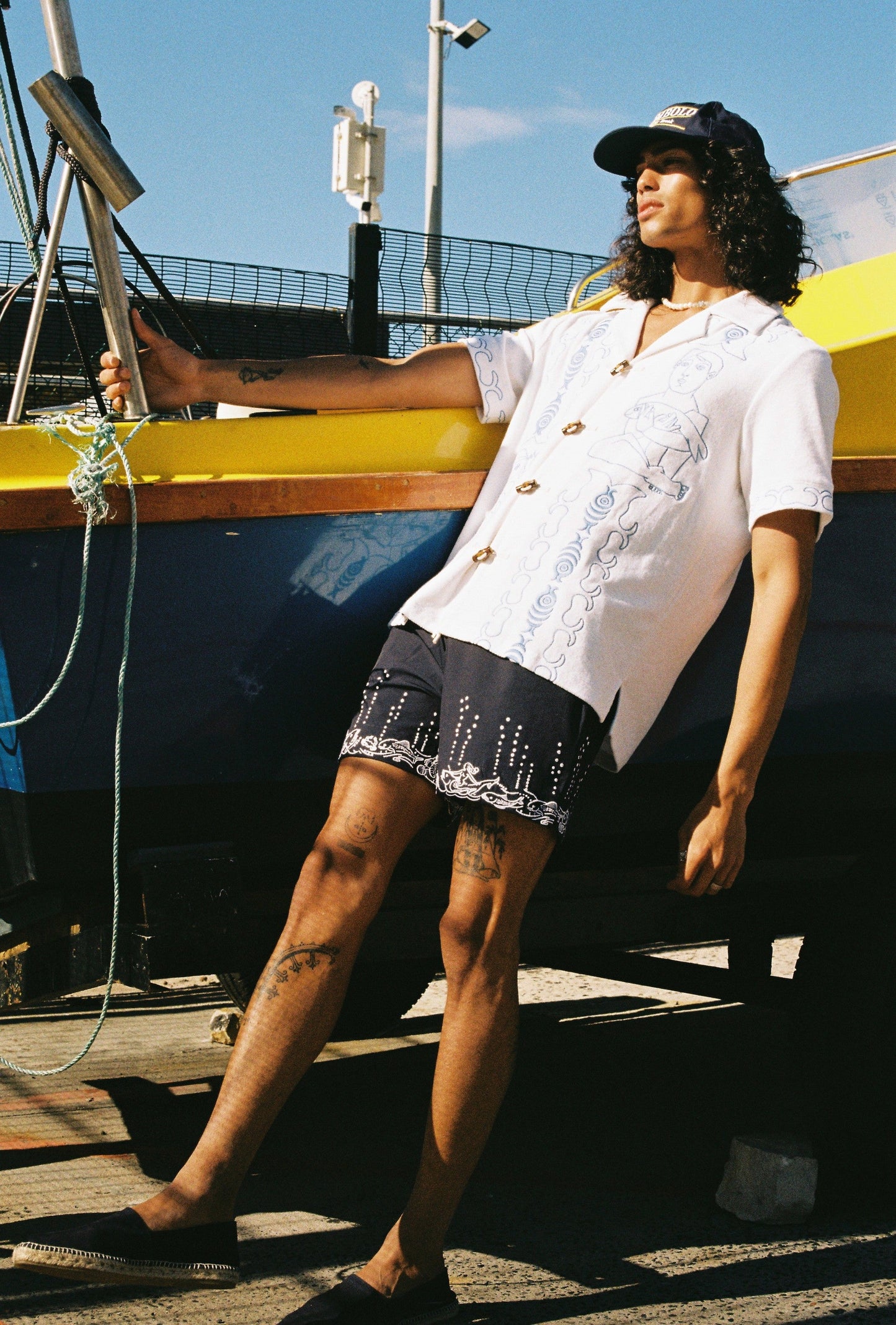 'Fruits De Mer' Swim Trunks (Navy)