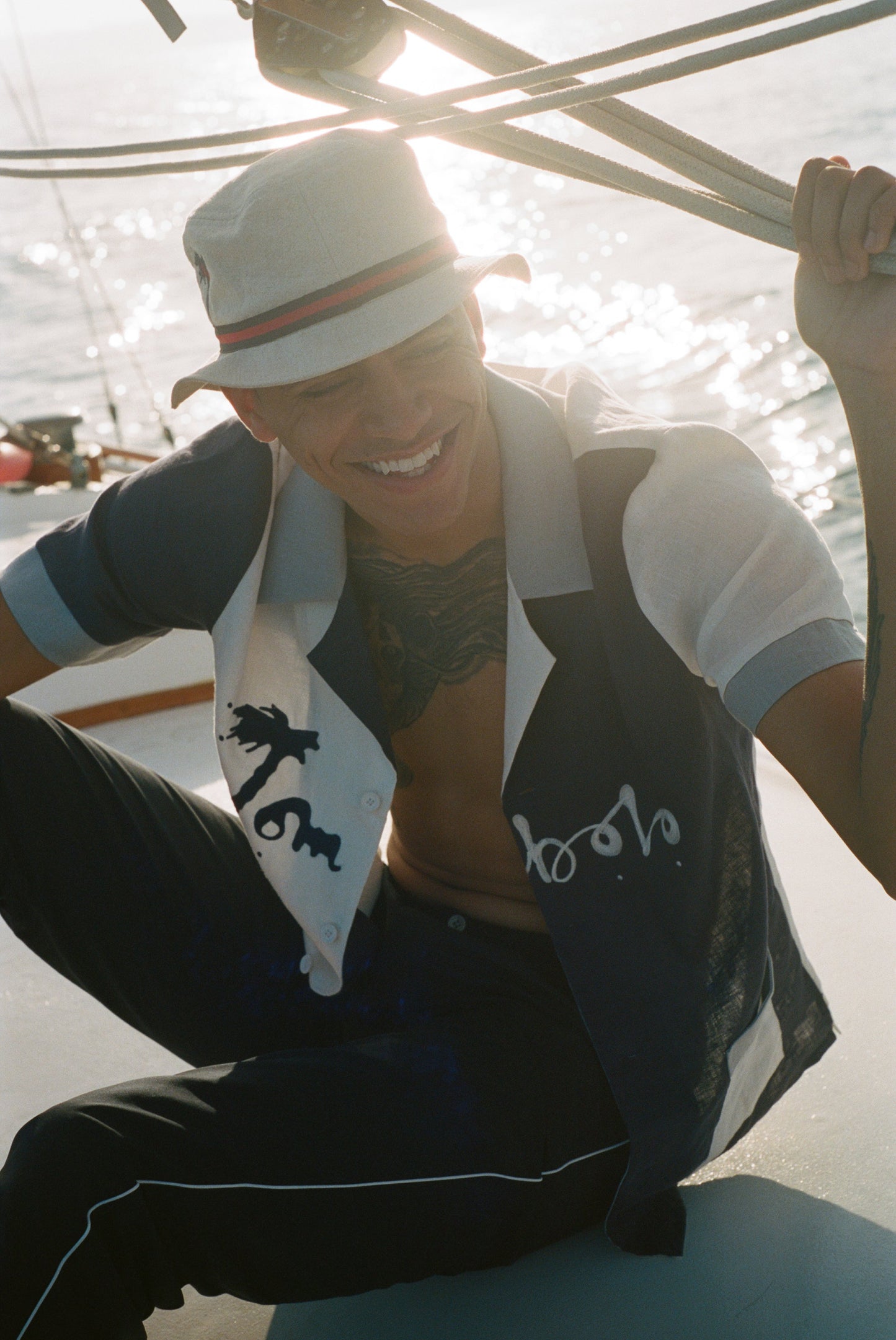 'Hello, My Name is Tombolo' Cabana (Linen)