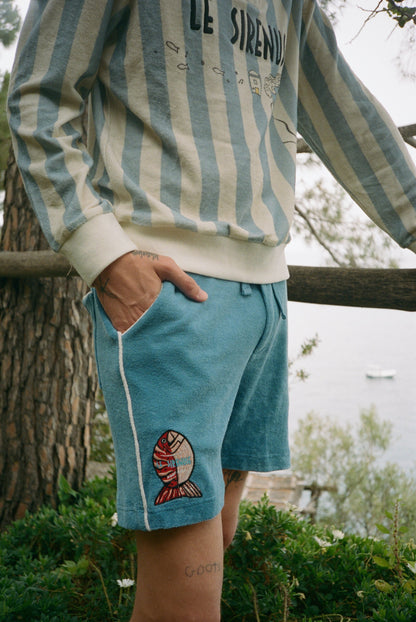 'Le Sirenuse' Pop-On Shorts (Mediterranean Blue)