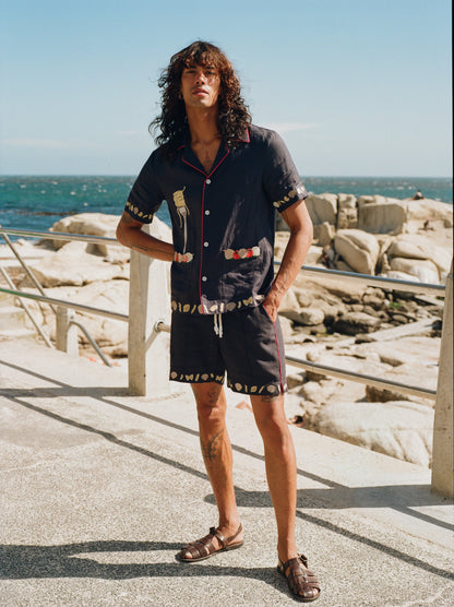 'Vongole!' Cabana Shorts (Navy)