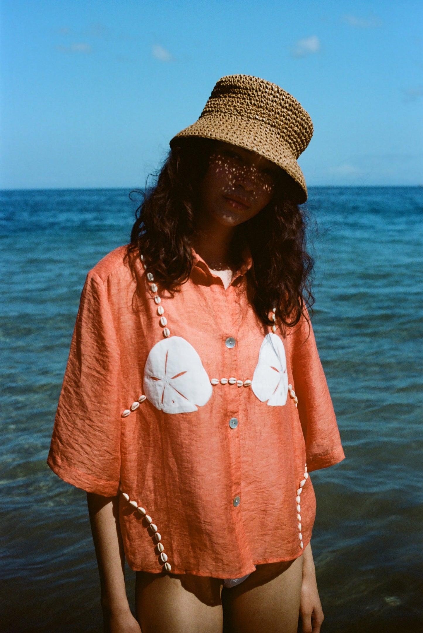 'Sand Dollar Stimulus' ~ Relaxed Crop Cut (Orange)