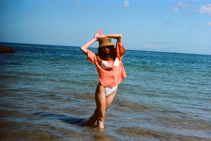 'Sand Dollar Stimulus' ~ Relaxed Crop Cut (Orange)