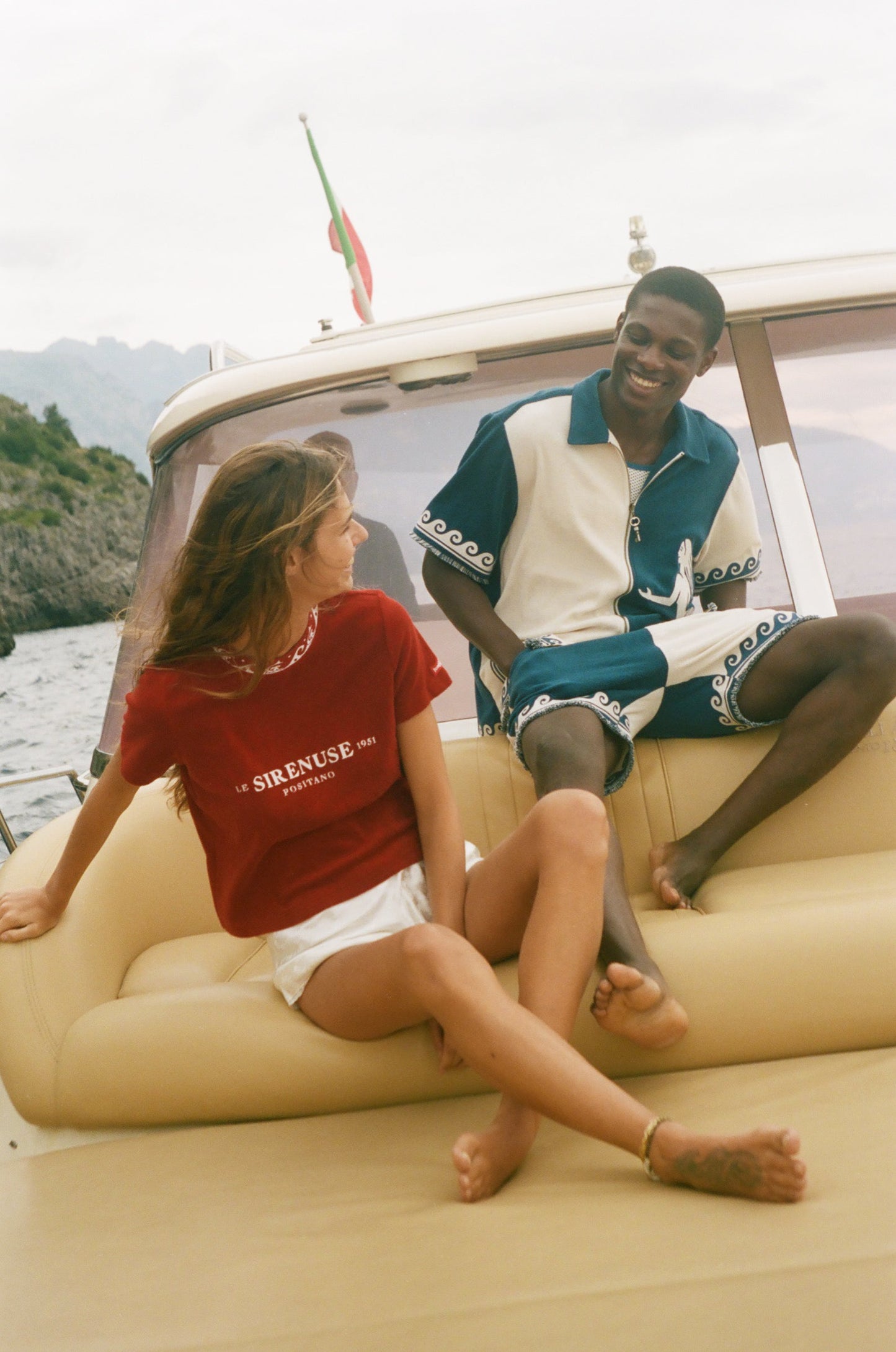 'Le Sirenuse' 75th Anniversary Terry Tee ~ Crop Cut