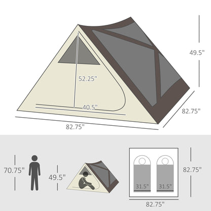 2-3 Person Pop-Up Camping Tent – Waterproof, Mesh Windows, Rainfly Included
