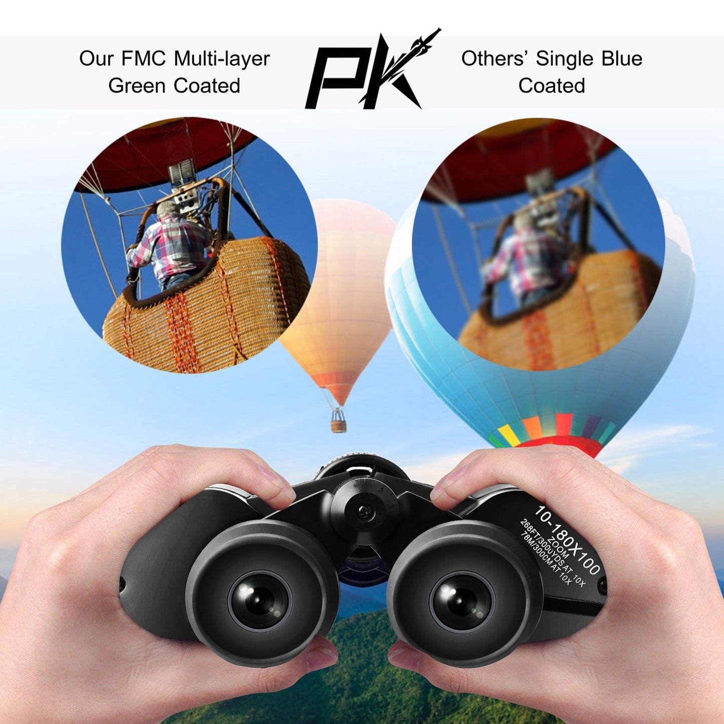 8-24x50 Zoom Binoculars – BAK-4 Prism, FMC Aspherical Lenses, Low-Light & Tripod Ready
