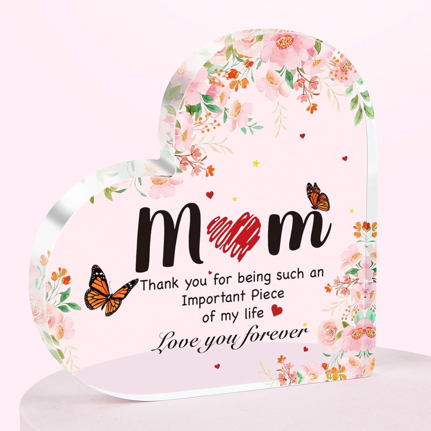 Acrylic Ornament Heart-shaped Crafts Valentine's Day Mother's Day Halloween Gift For Friends And Relatives Commemorative Gift