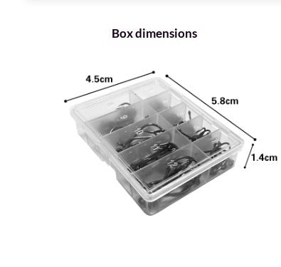 Bulk Fishhook Box – Perforated Black Fishing Hooks, 100 to 600 Pieces