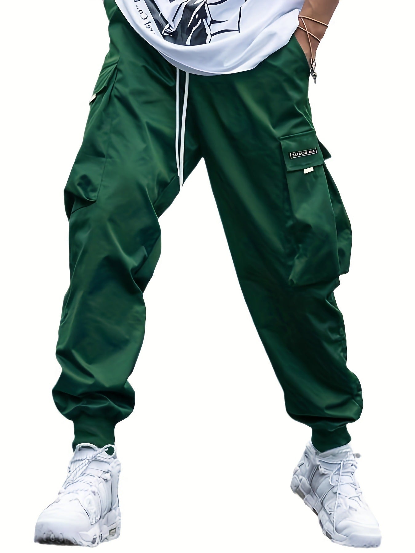 Men's Multi-Pocket Cargo Pants – Loose Fit, Drawstring, 7 Colors, S–3XL