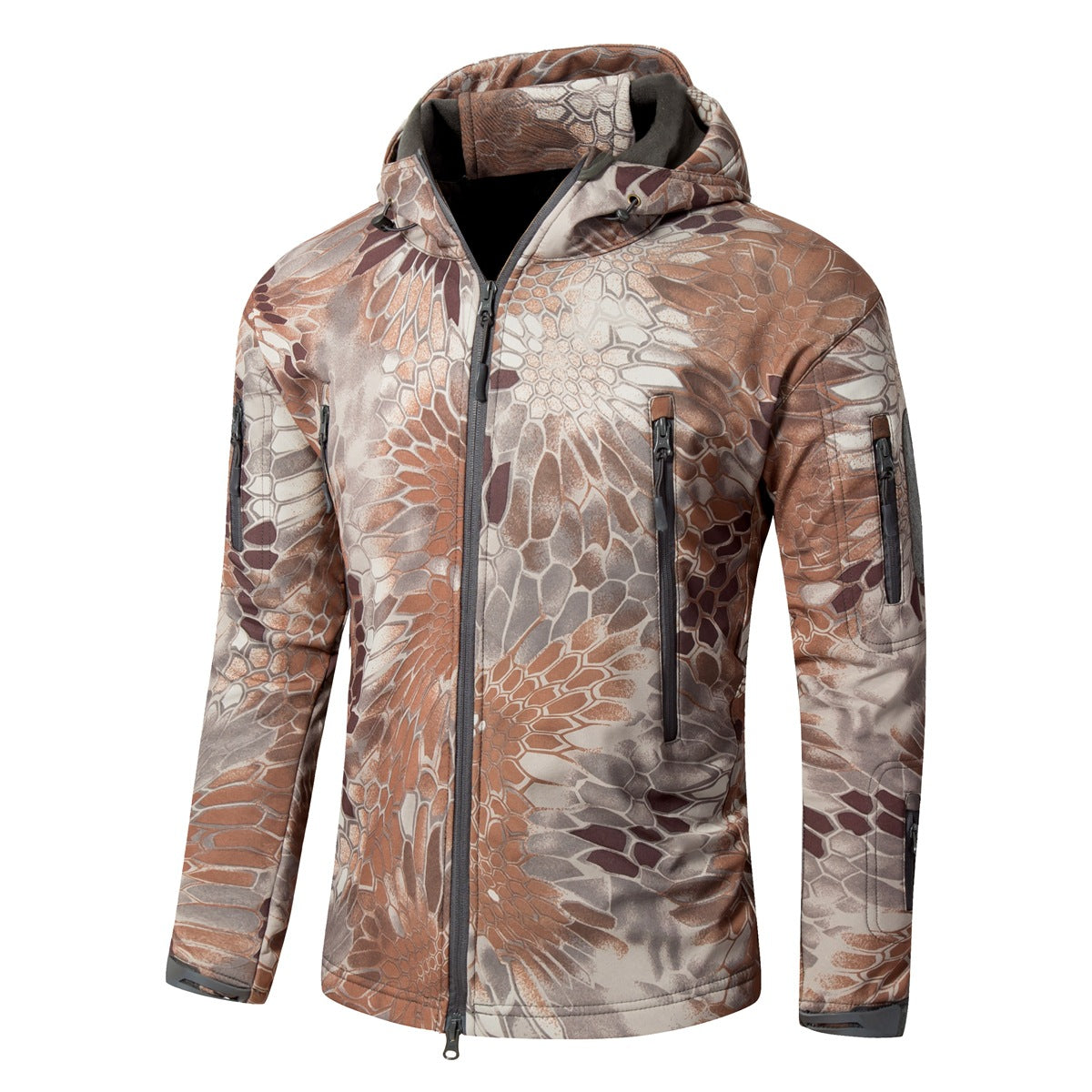Men's Softshell Fleece Camouflage Jacket – Warm Winter Outdoor Jacket