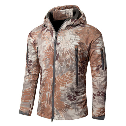 Men's Softshell Fleece Camouflage Jacket – Warm Winter Outdoor Jacket