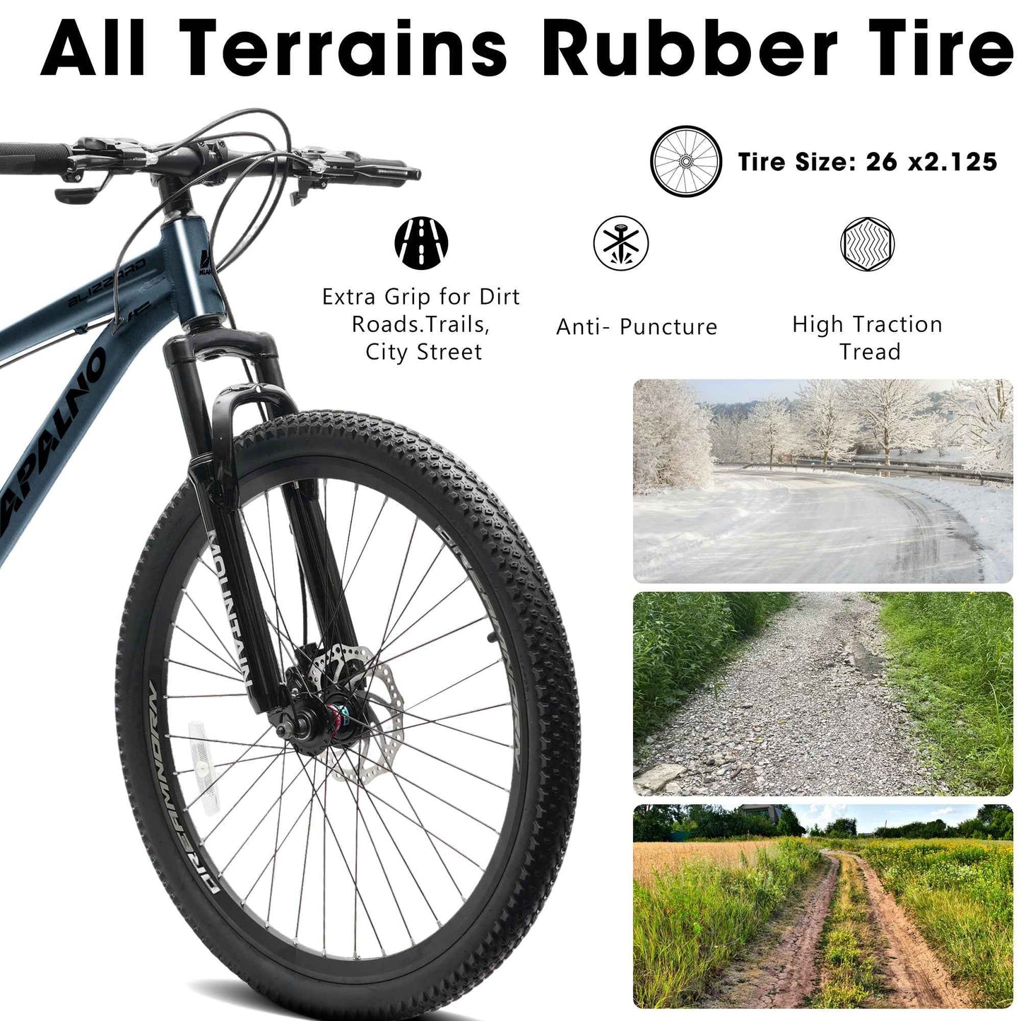 26" All-Terrain Mountain Bike | 21-Speed, Mechanical Disc Brakes & Front Suspension