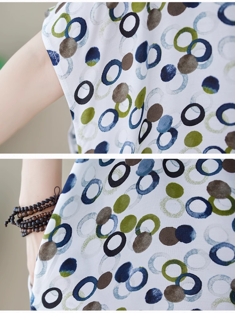 Women's Beach Big Dots V-neck Printed Kaftan dress