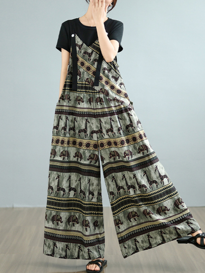 Trendy Printed Loose Overalls Jumpsuit for Women | Eva Trends