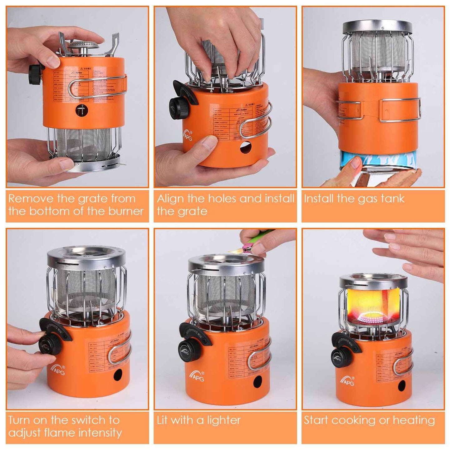 2-in-1 Portable Camping Stove & Tent Heater – 2000W, 3 Modes, 360° Radiant Heat