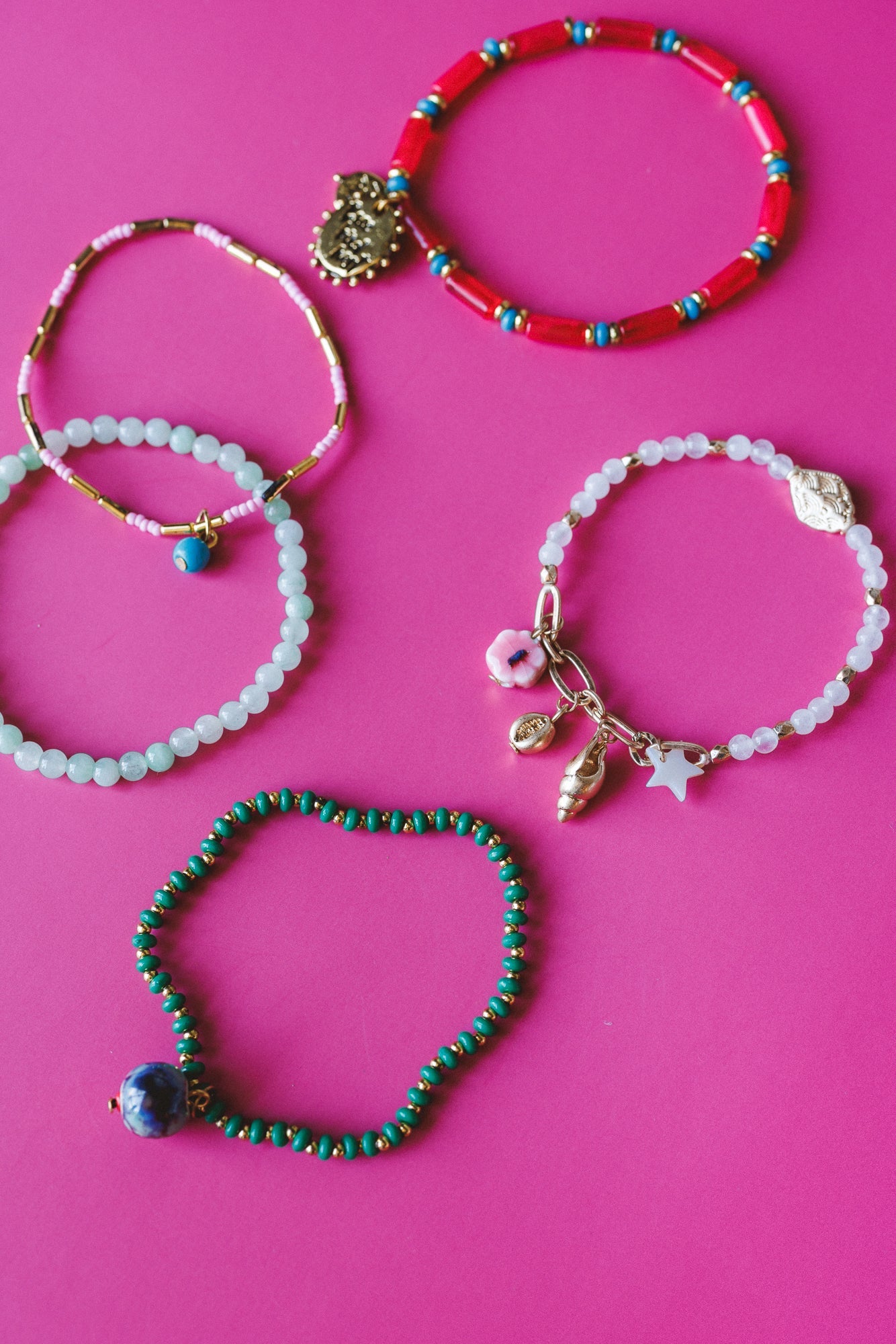 Earth Charm Bracelet Set - Multi - Pre Order