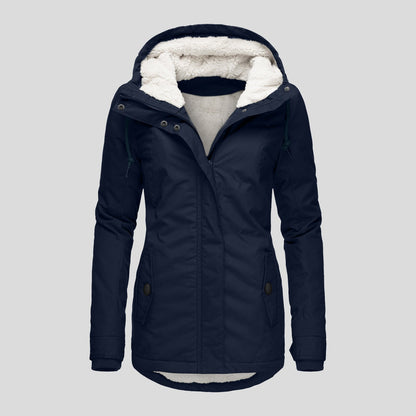 Women's Hooded Fleece Jacket – Warm Casual Outdoor Jacket