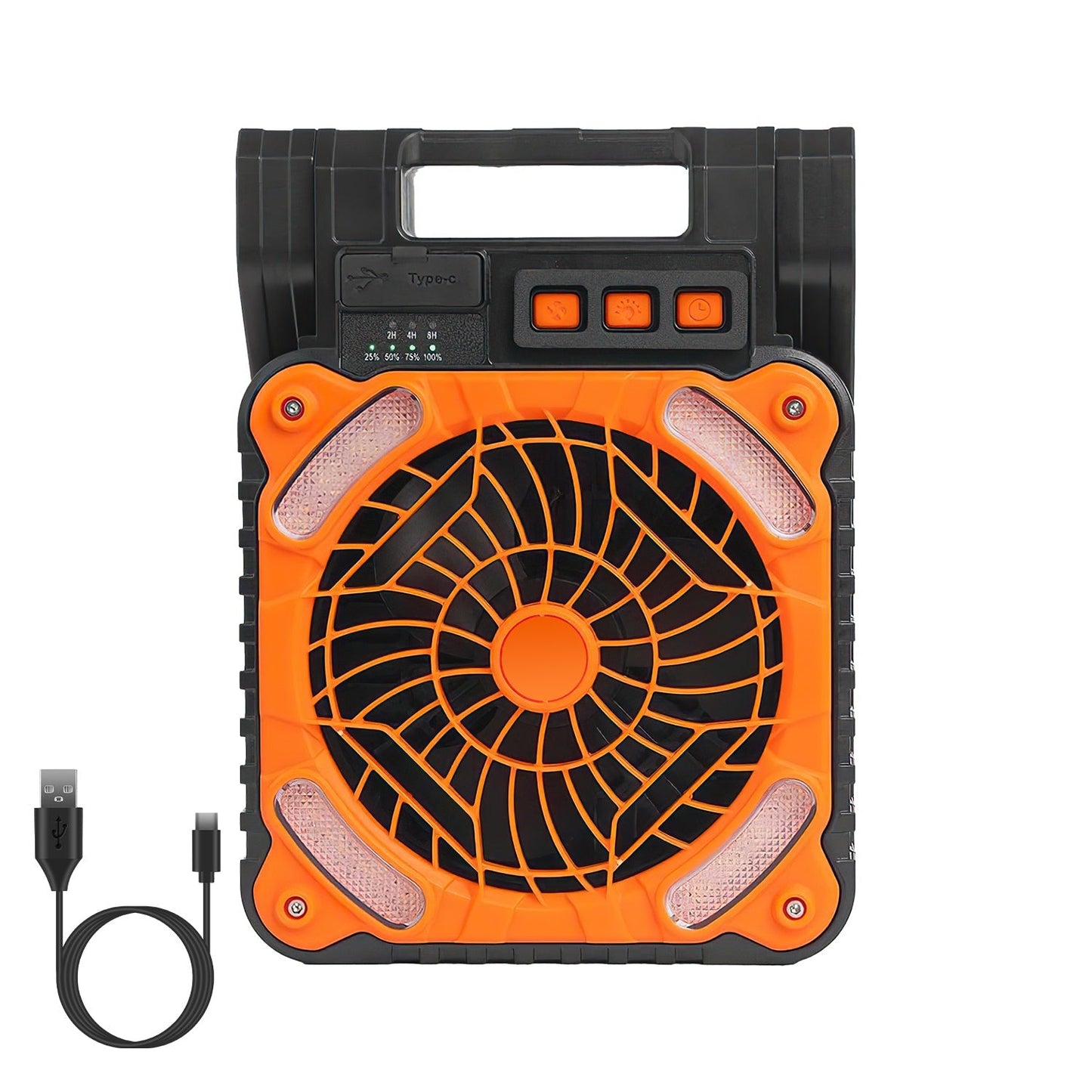 Solar Camping Fan with LED Lantern & 5200mAh Power Bank – 3-in-1 Outdoor Essential