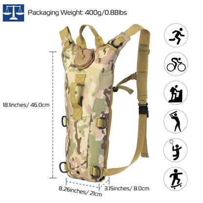 3L Tactical Hydration Pack with Water Bladder – Hiking, Cycling & Climbing