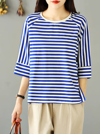 Women's  Trendy ideal for Casual Days Striped T-Shirt Top