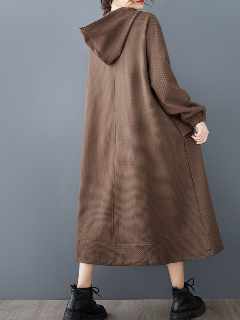 Stylish & Cozy Women's A Line Zipper Dress | Eva Trends