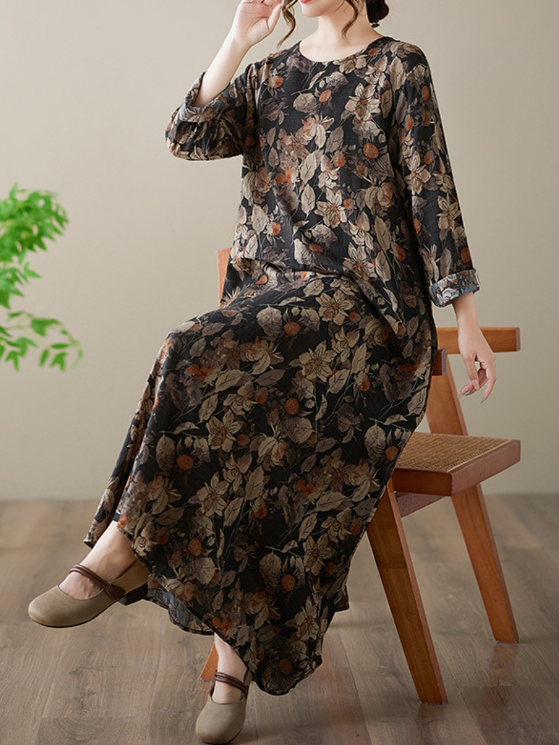 Women's Summer Fashionable Printed Loose Kaftan Dress