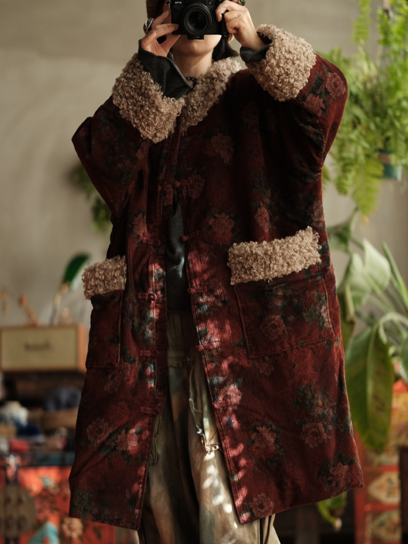 Endless Charm Women’s Relaxed  Printed A-Line Coat