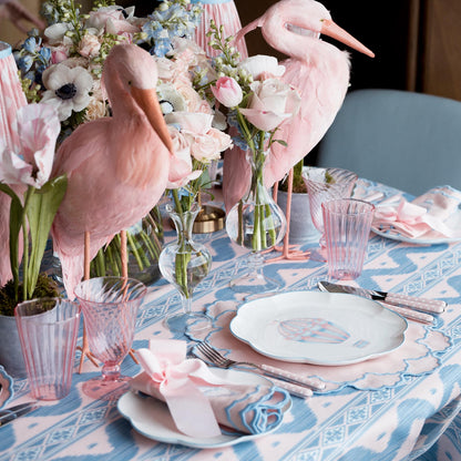 Pink & Blue Ikat Tablecloth
