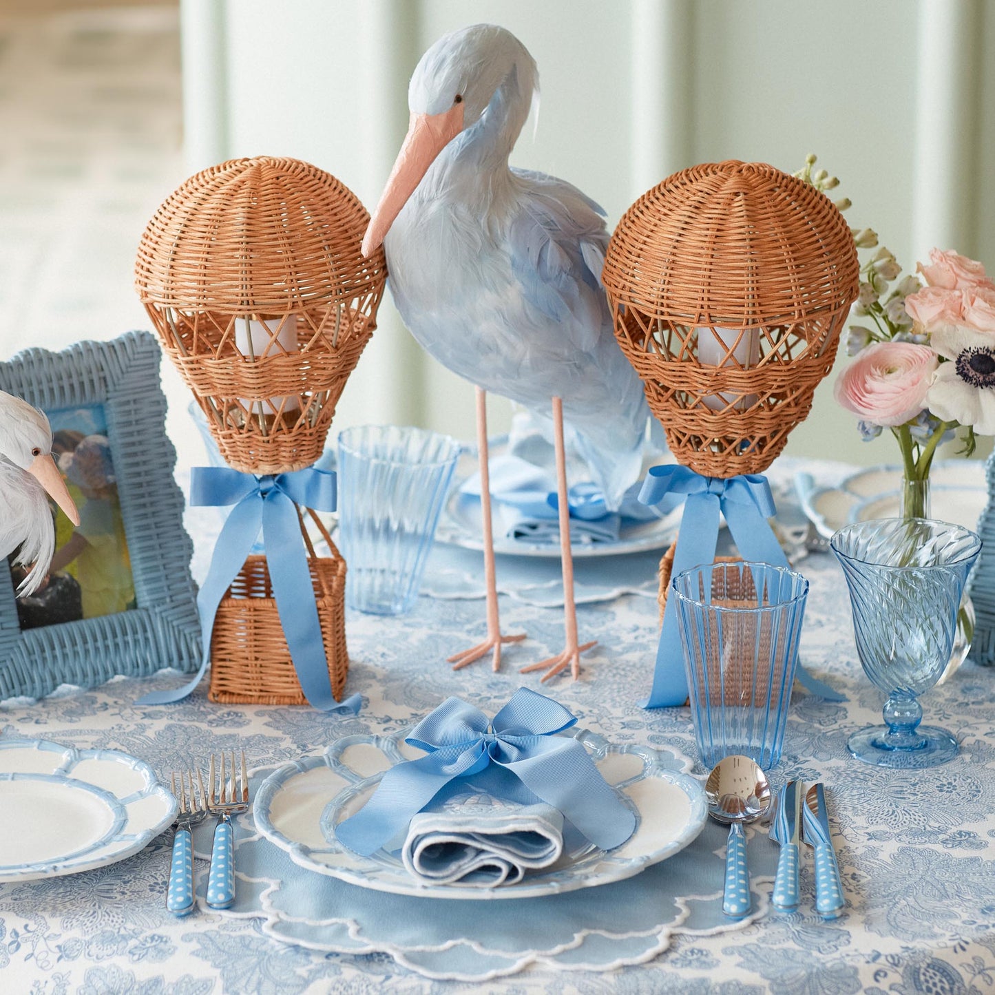 Blue Melamine Bamboo Dinner Plate (Set of 4)