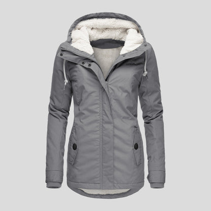 Women's Hooded Fleece Jacket – Warm Casual Outdoor Jacket