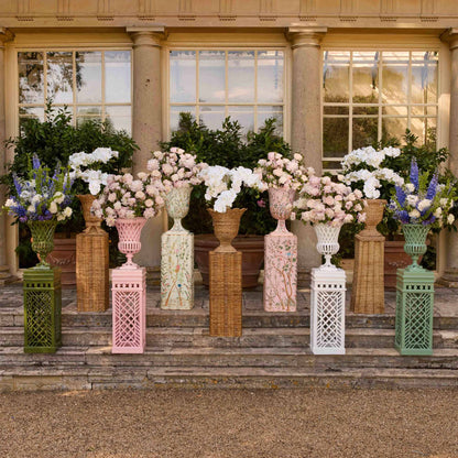 Adelaide White Lattice Urn & Pedestal