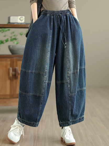 Women's Summer Dreamy Loose Waist Pockets Baggy Bottom