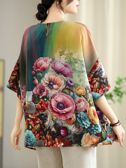 Feel-Good Floral Blouse — Effortless Chiffon Blend for Everyday Polished Style