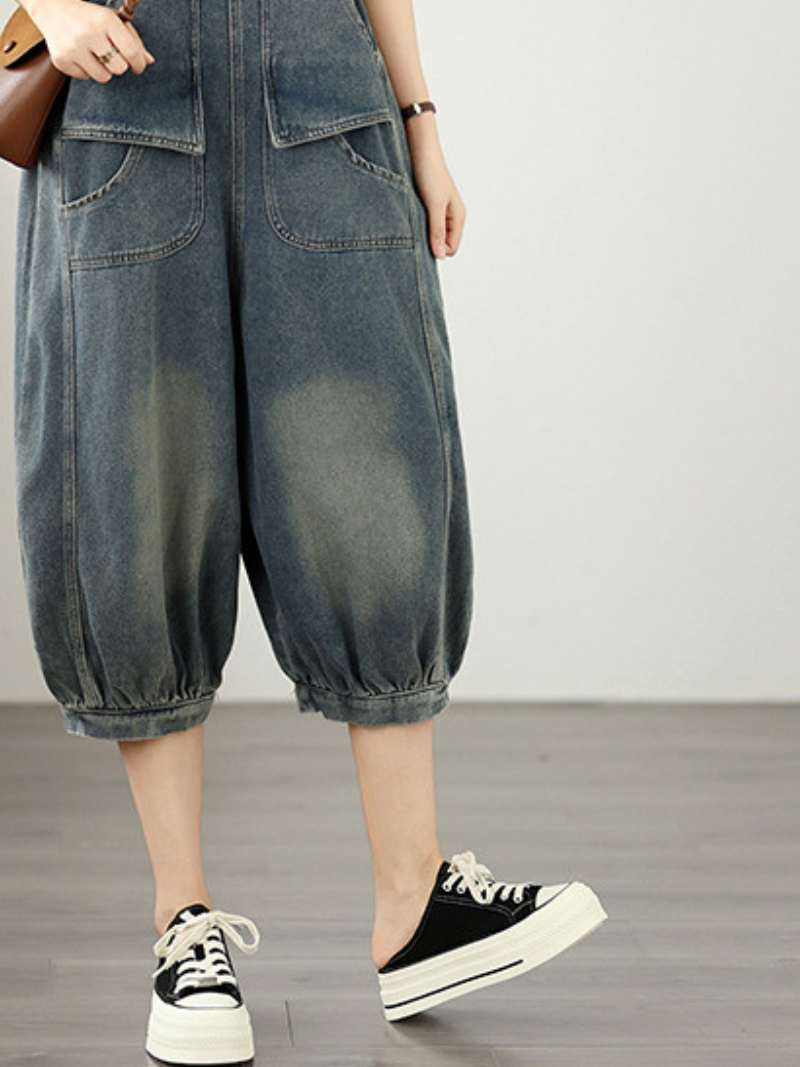 Weekend Ease Denim Overalls — Relaxed, Flattering Drape with Laid-Back Polish