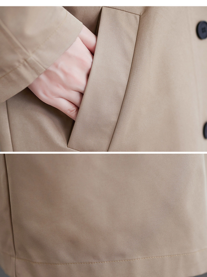 Minimal Acrylic Double-Breasted Women's Trench Coat for Elevated Everyday Style