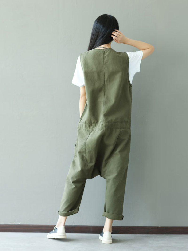Stylish Button Front Denim Overalls for Women | Eva Trends