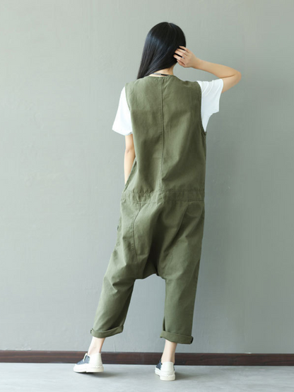Stylish Button Front Denim Overalls for Women | Eva Trends