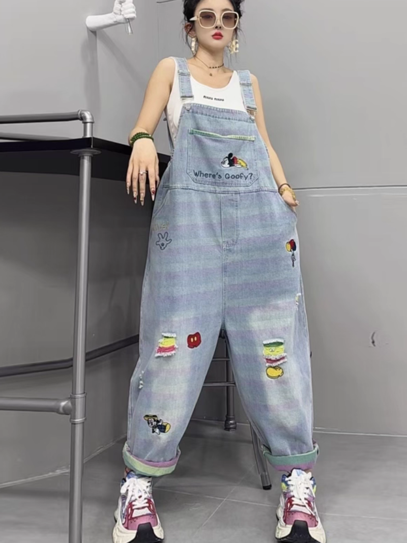 Cool and Comfy Baggy Denim Overalls for Women | Eva Trends