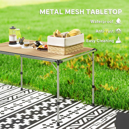 Folding Camping Table with Adjustable Height – Aluminum, Portable