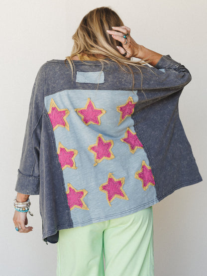 Behind The Stars Tee - Faded Navy