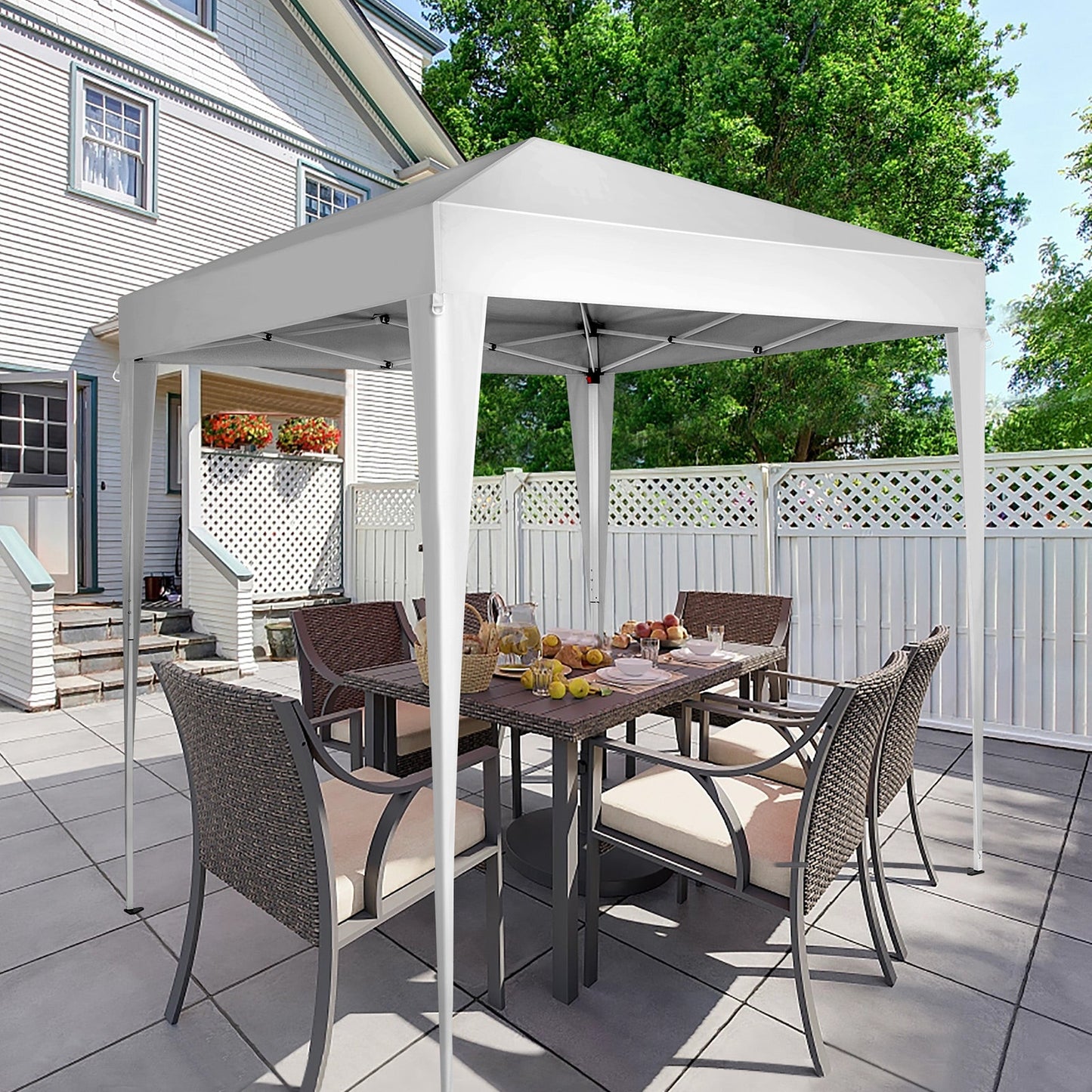 6.5x6.5ft Outdoor Canopy Gazebo – UV-Resistant Waterproof Pop-Up Shade Tent with Adjustable Legs & Carry Bag